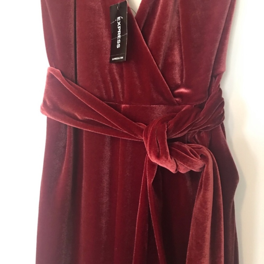 NWT Express Belted Velvet Jumpsuit - Picture 5 of 7
